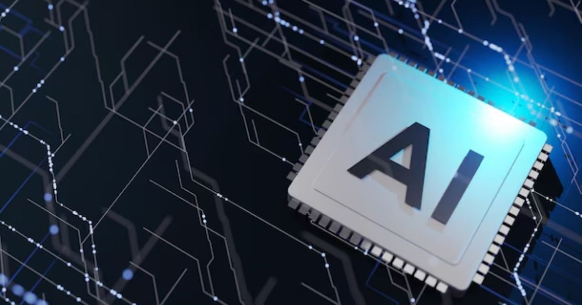 Software clandestino criado por IA representado por chip de inteligência artificial em ambiente digital