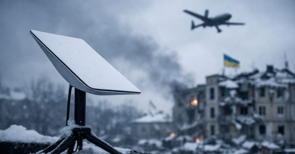 Conectividade via satélite Starlink na Ucrânia em meio ao conflito